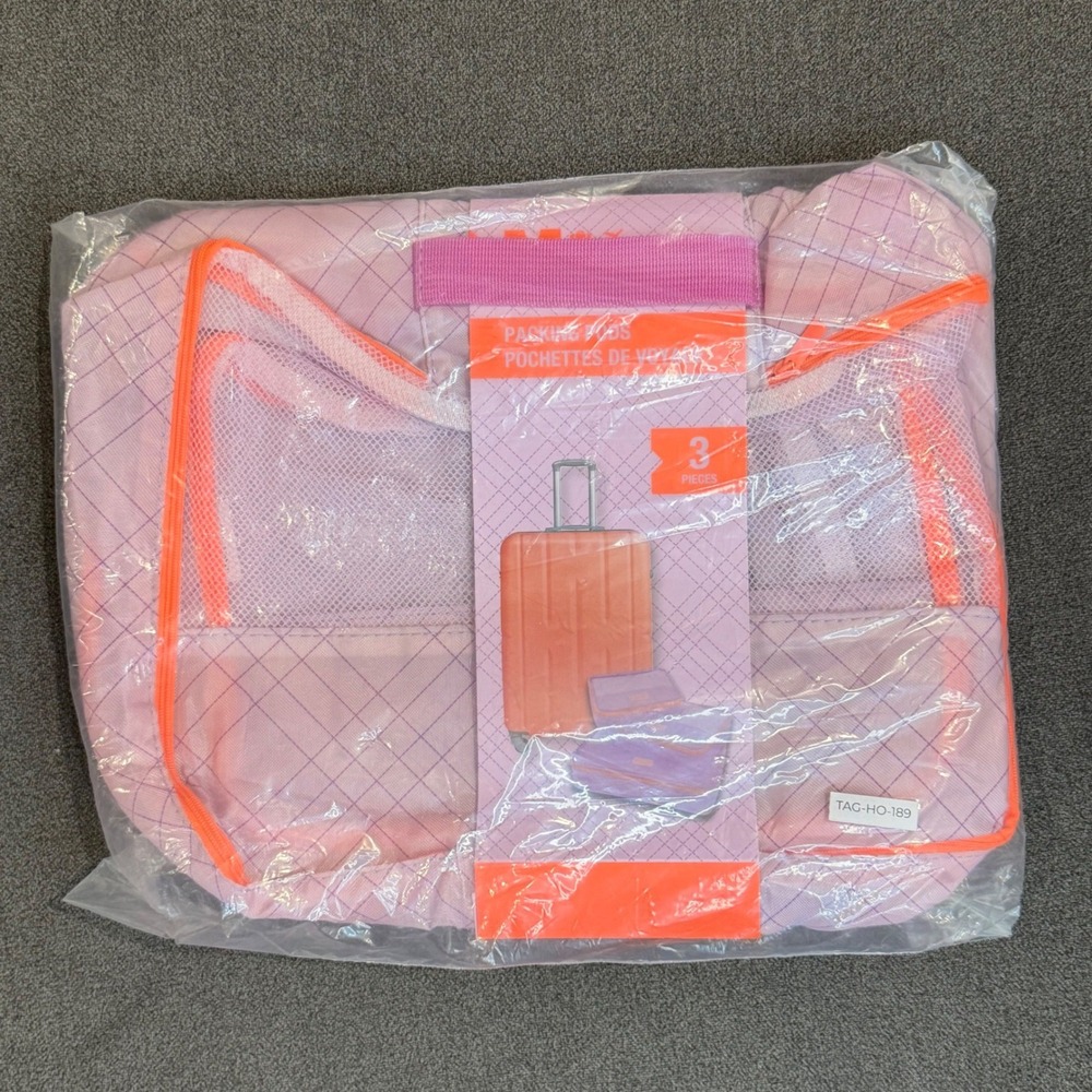 Mytagalongs Packing Pods 3 Piece Set Purple Orange Travel‎ Organizers New